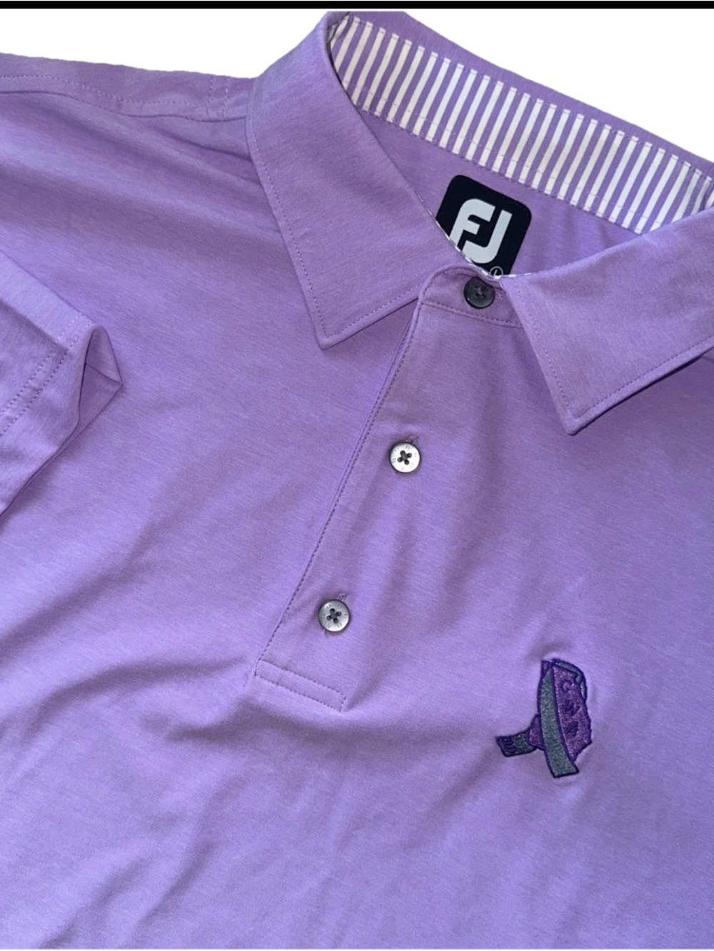 Footjoy Golf Shirt Large Purple FJ Short Sleeve Golf